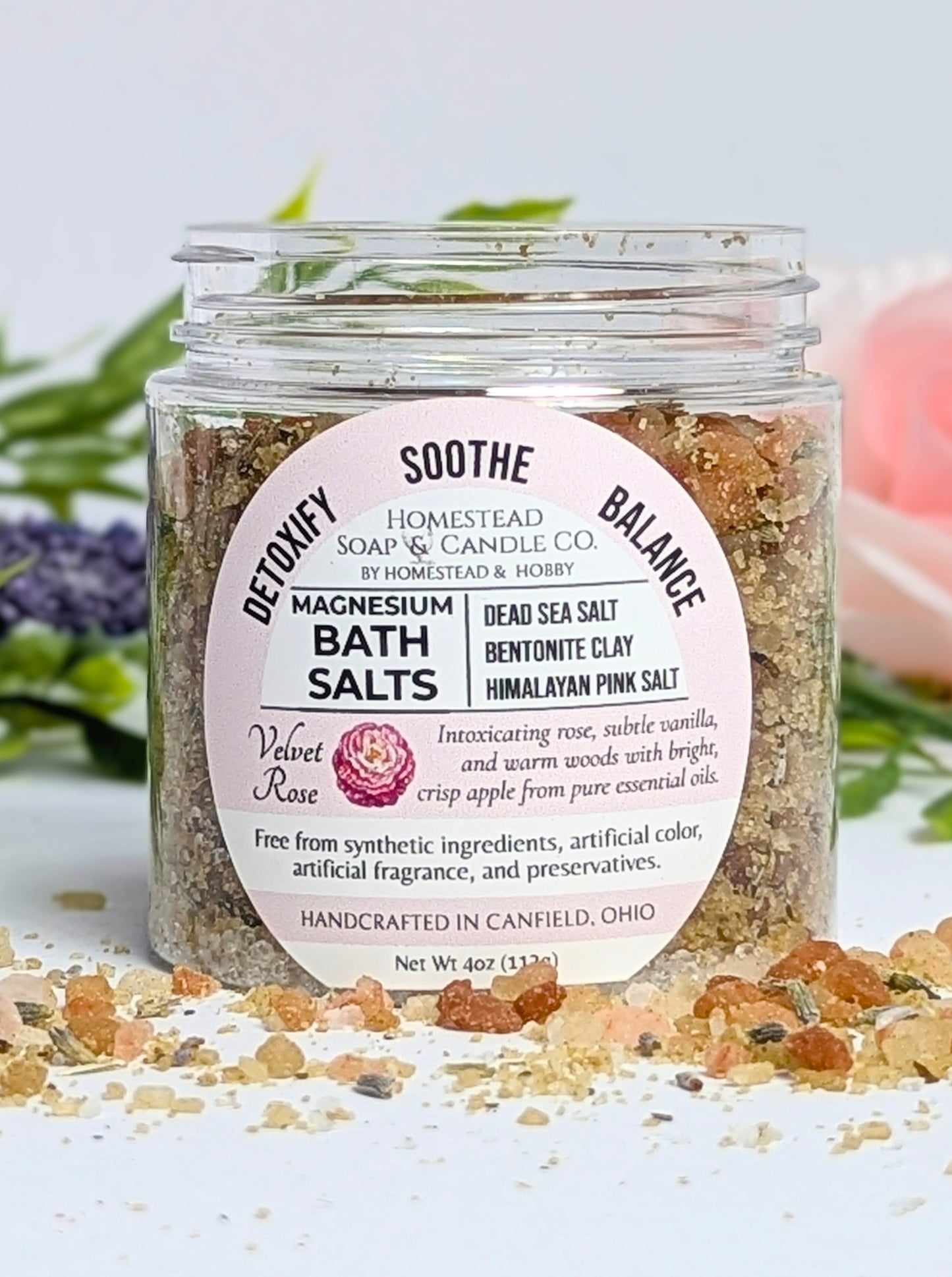 Magnesium Bath Salts - Velvet Rose