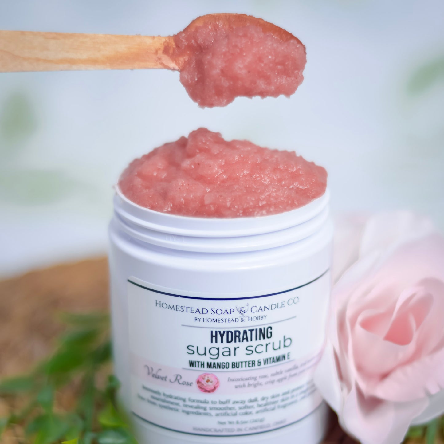 Hydrating Sugar Scrub with Mango Butter-Velvet Rose