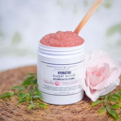 Hydrating Sugar Scrub with Mango Butter-Velvet Rose