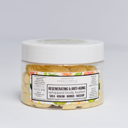 Regenerating & Anti-Aging - Whipped Body Butter - Citrus & Sunshine