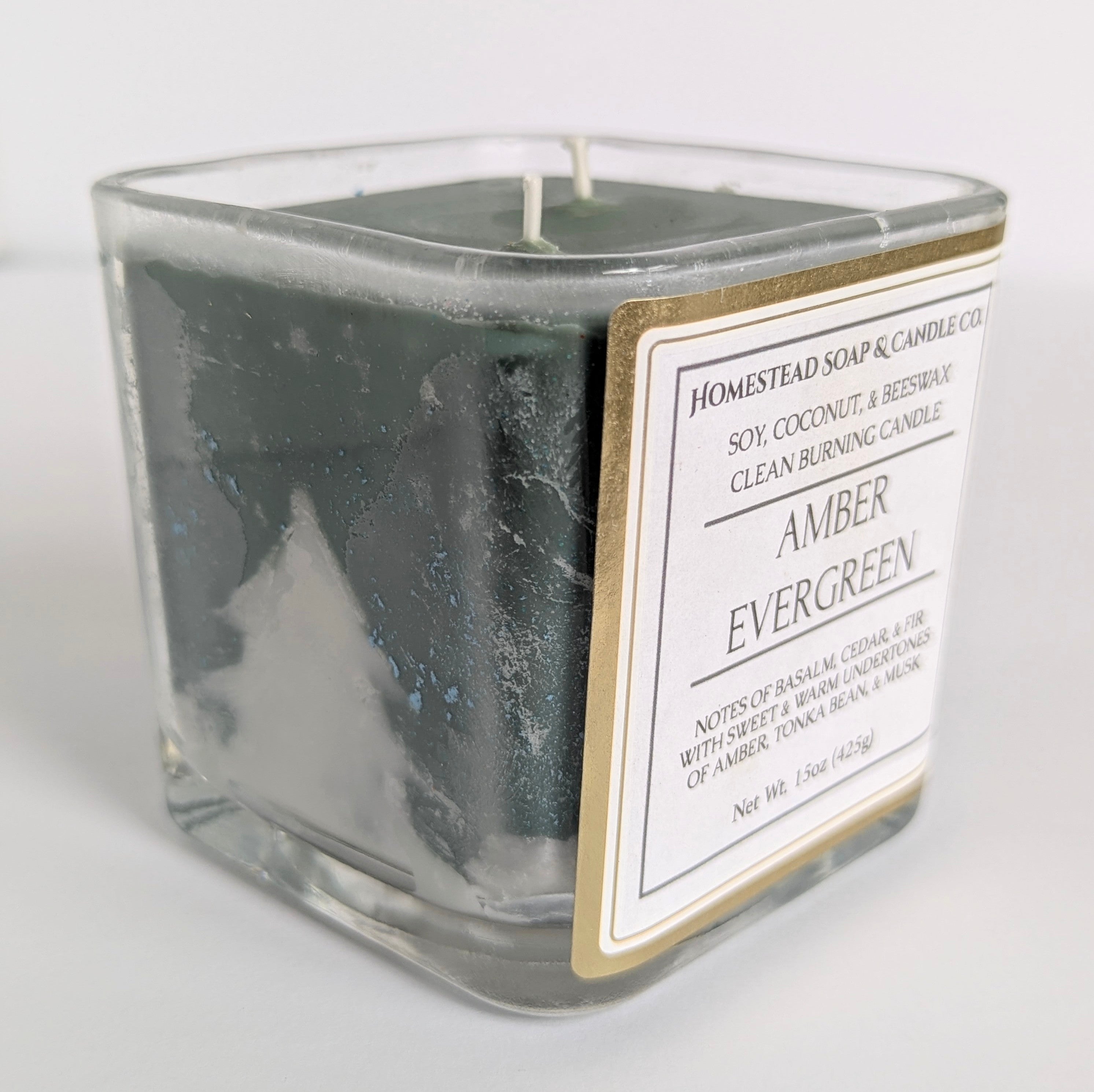 Organic Wax Candle - Amber Evergreen