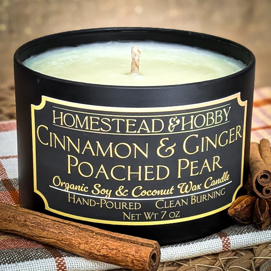 Cinnamon & Ginger Poached Pear- Coconut Soy Candle