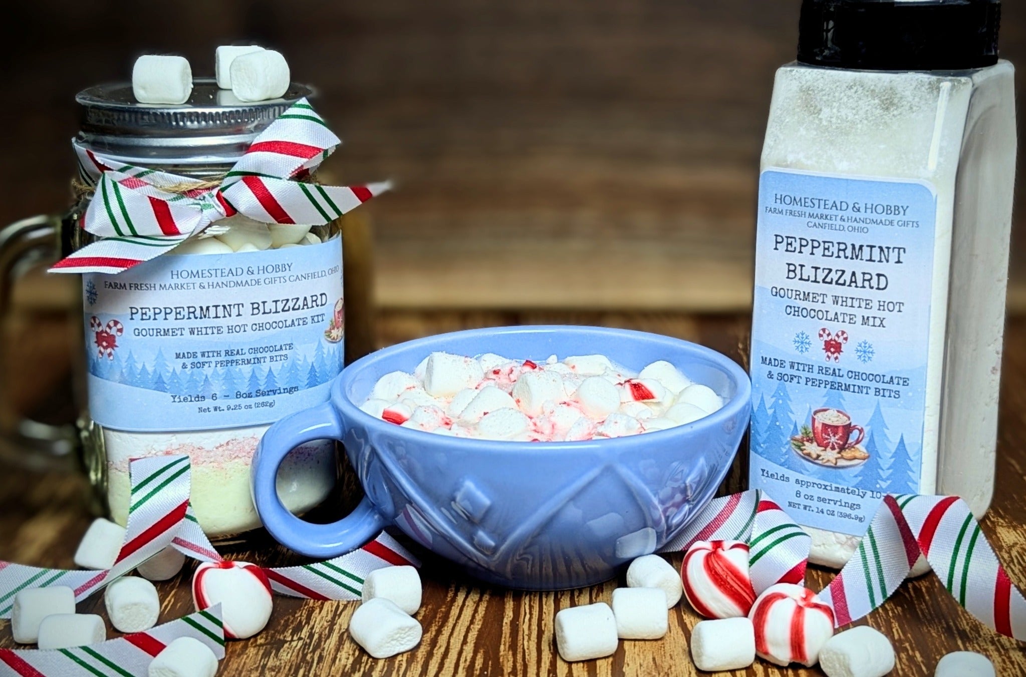 Gourmet Hot Chocolate Kit - Peppermint Blizzard (white with peppermint)