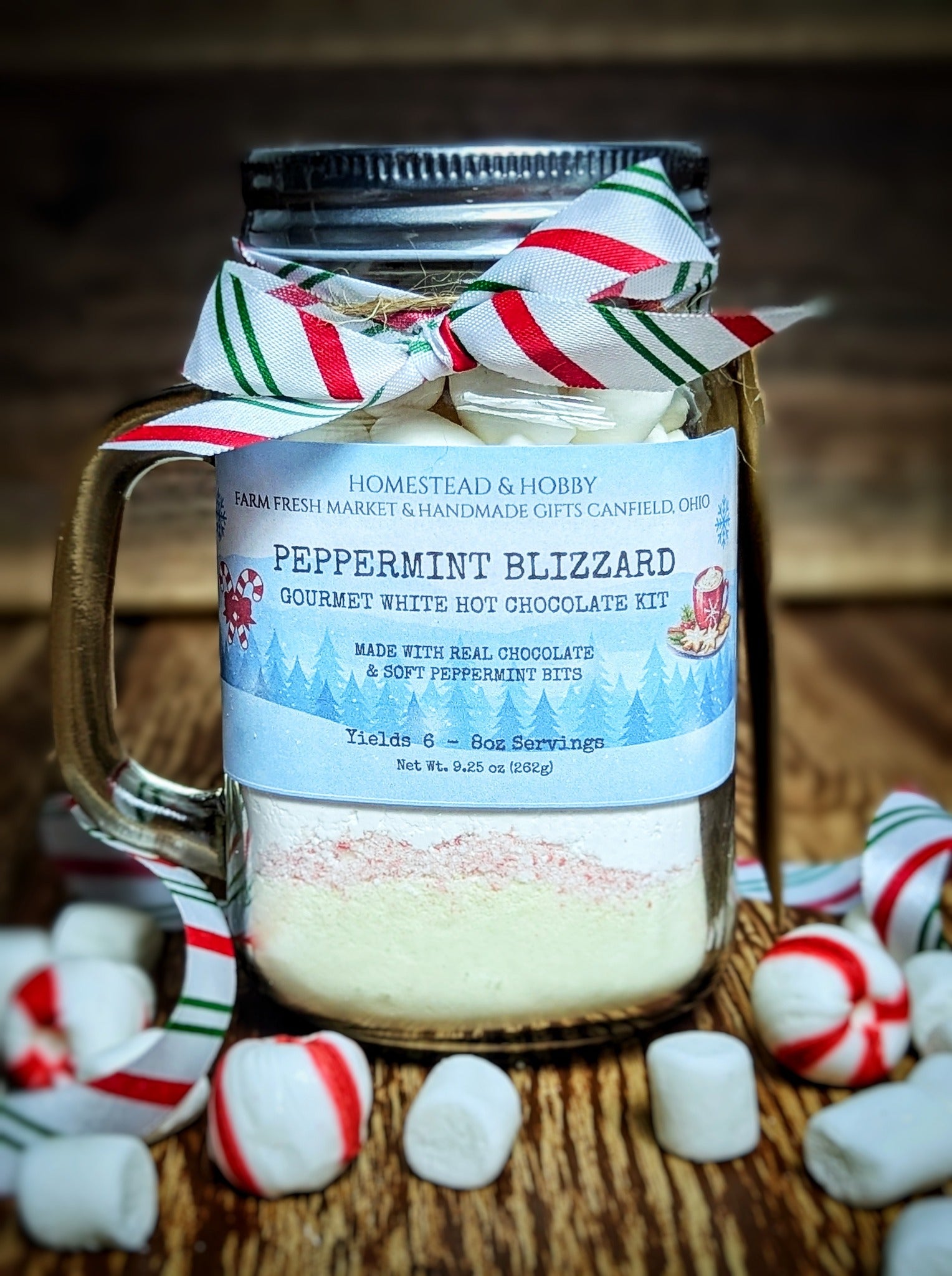 Gourmet Hot Chocolate Kit - Peppermint Blizzard (white with peppermint)